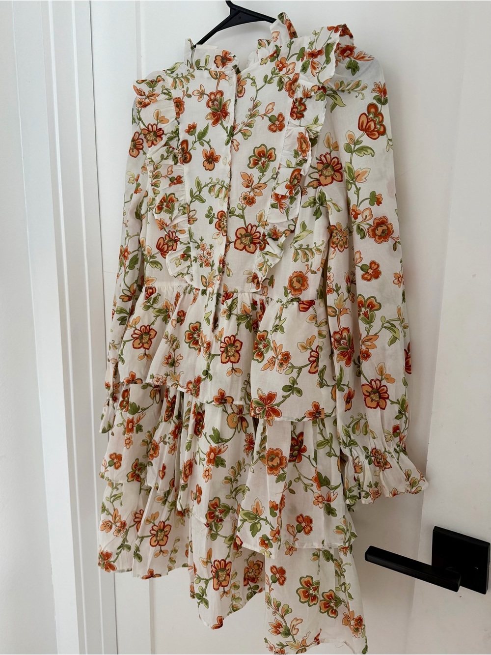 Janie and Jack Fall Floral Tiered Dress Girls 16 — Autumn Colors - Picture 3 of 9